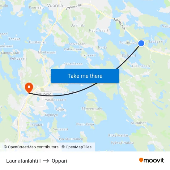 Launatanlahti I to Oppari map