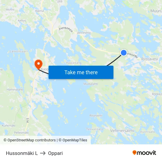 Hussonmäki L to Oppari map