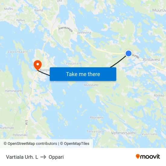 Vartiala Urh. L to Oppari map