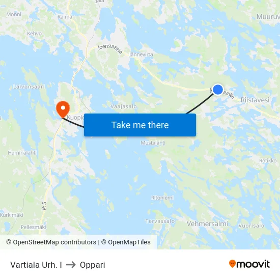 Vartiala Urh. I to Oppari map