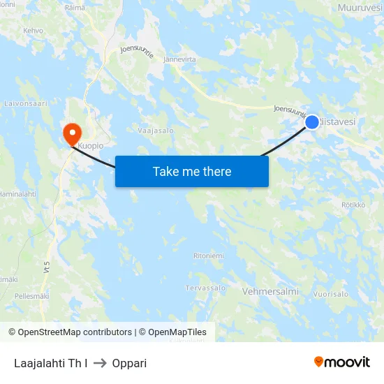 Laajalahti Th I to Oppari map