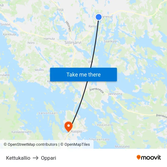 Kettukallio to Oppari map