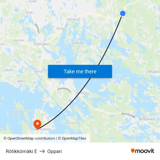 Rötikkömäki E to Oppari map