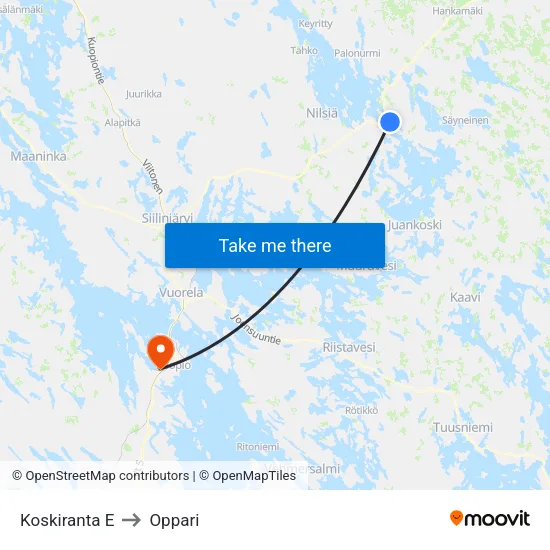 Koskiranta E to Oppari map