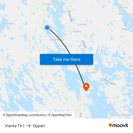 Vianta Th I to Oppari map