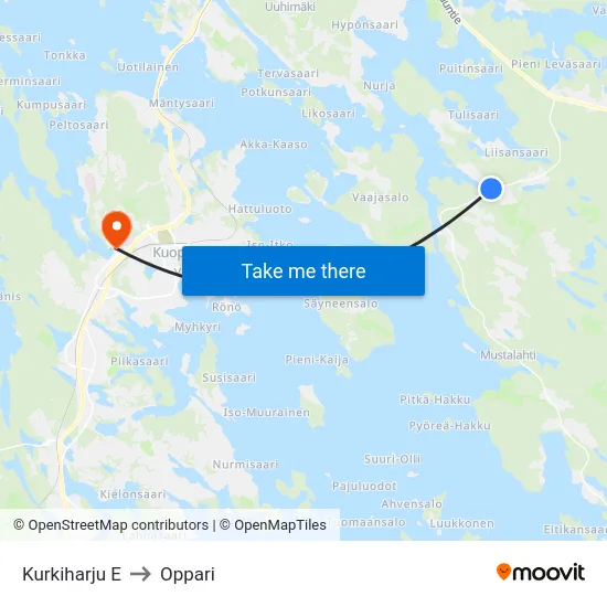 Kurkiharju E to Oppari map