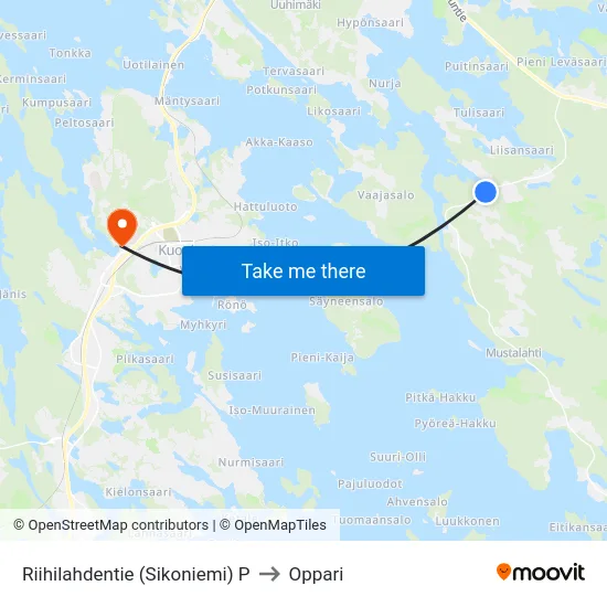 Riihilahdentie (Sikoniemi) P to Oppari map