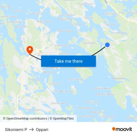 Sikoniemi P to Oppari map