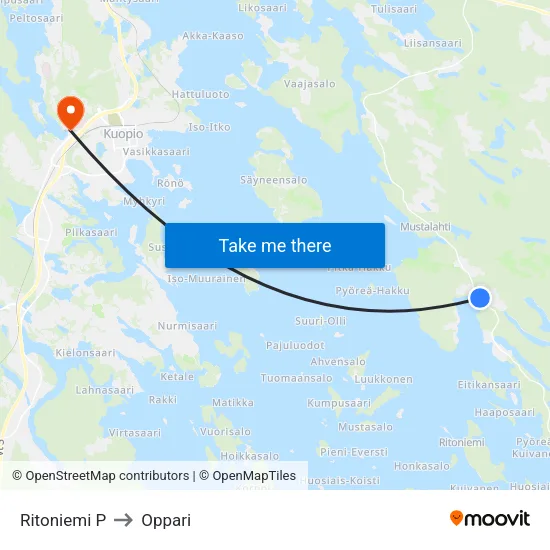 Ritoniemi P to Oppari map