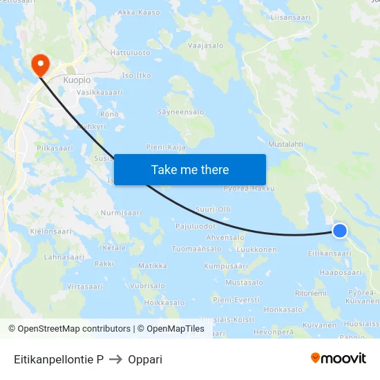 Eitikanpellontie P to Oppari map