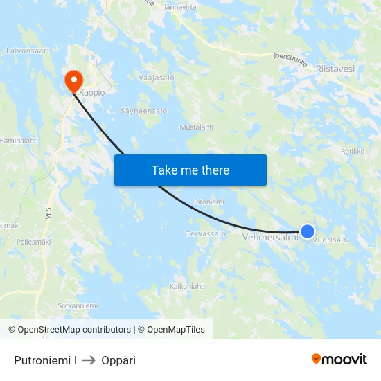 Putroniemi I to Oppari map