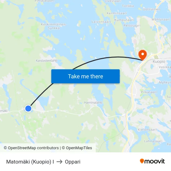 Matomäki (Kuopio) I to Oppari map