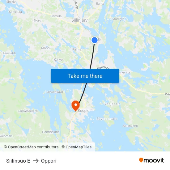 Siilinsuo E to Oppari map