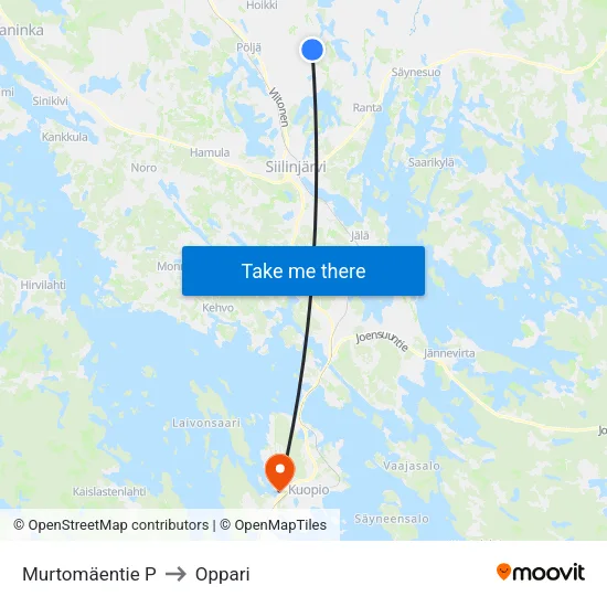 Murtomäentie P to Oppari map