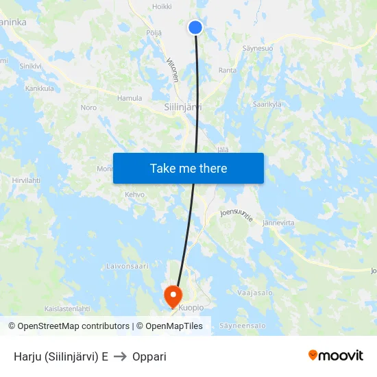 Harju (Siilinjärvi) E to Oppari map