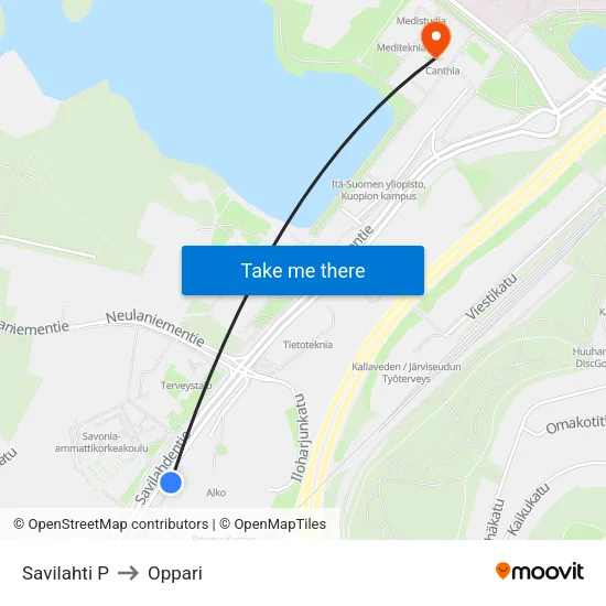 Savilahti [Savonia/Prisma] to Oppari map
