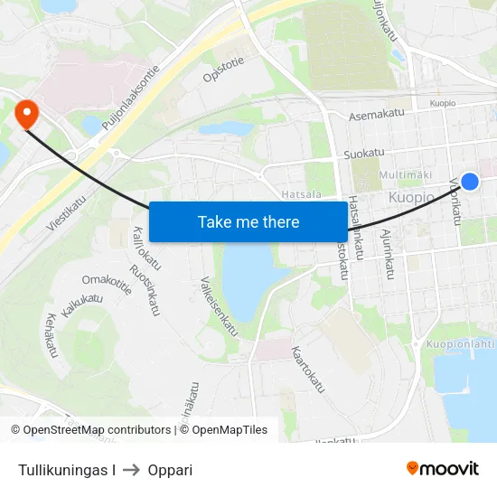 Tullikuningas I to Oppari map