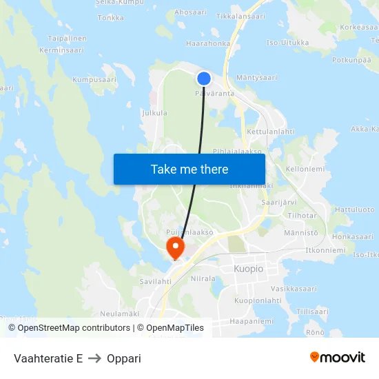 Vaahteratie E to Oppari map