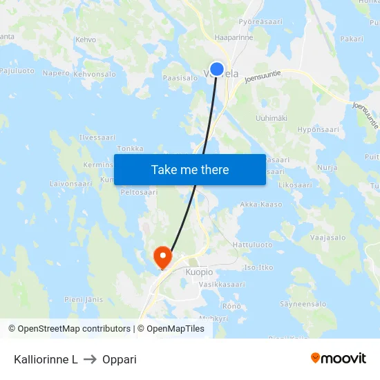 Kalliorinne L to Oppari map
