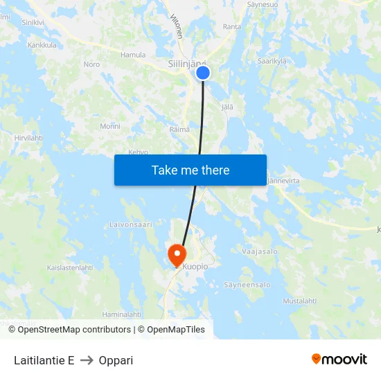 Laitilantie E to Oppari map