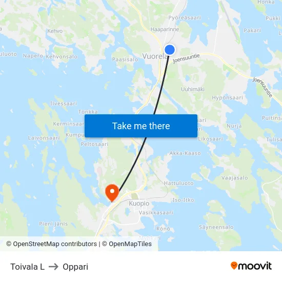 Toivala L to Oppari map