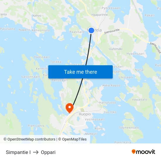 Simpantie I to Oppari map