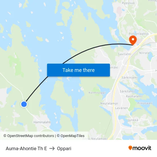 Auma-Ahontie Th E to Oppari map