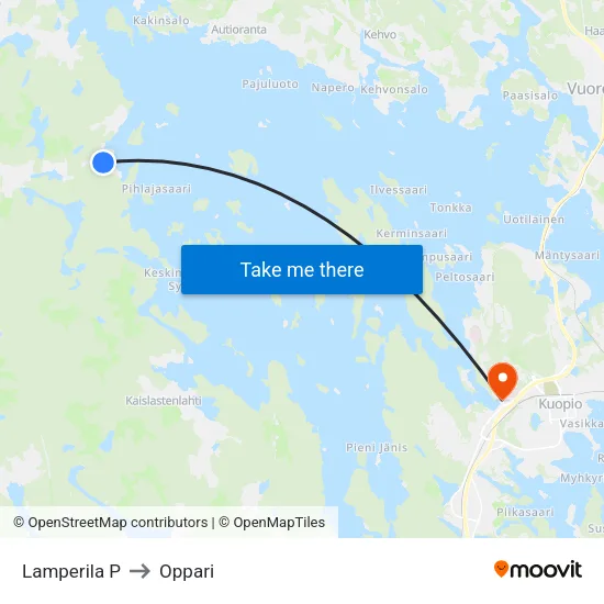 Lamperila P to Oppari map