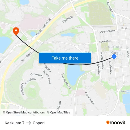 Keskusta 7 to Oppari map