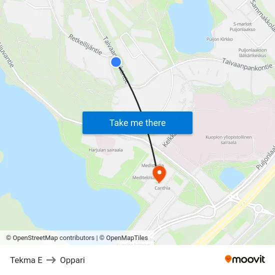 Tekma E to Oppari map