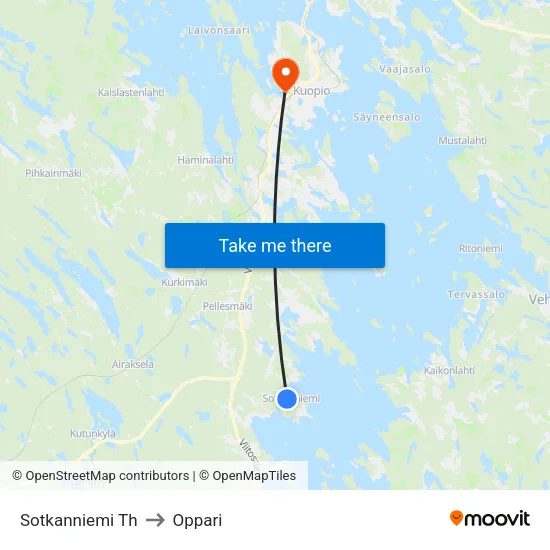 Sotkanniemi Th to Oppari map