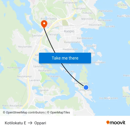 Kotilokatu E to Oppari map