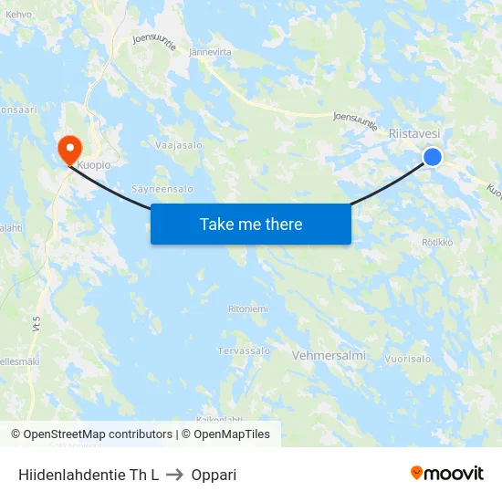 Hiidenlahdentie Th  L to Oppari map