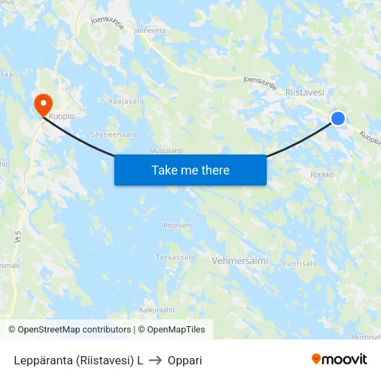 Leppäranta (Riistavesi)  L to Oppari map