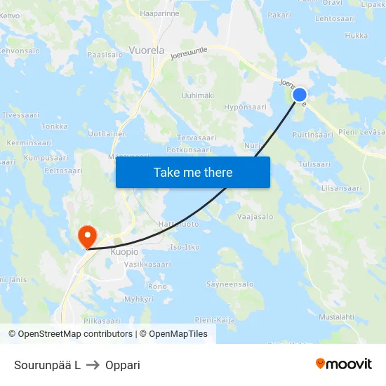 Sourunpää L to Oppari map