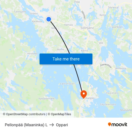 Pellonpää (Maaninka) L to Oppari map