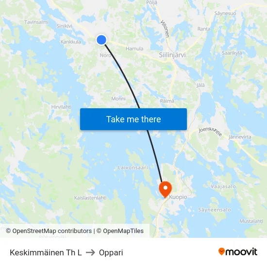 Keskimmäinen Th L to Oppari map