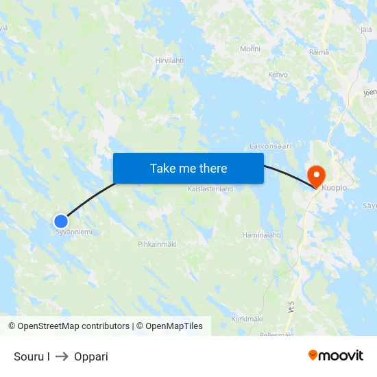 Souru I to Oppari map