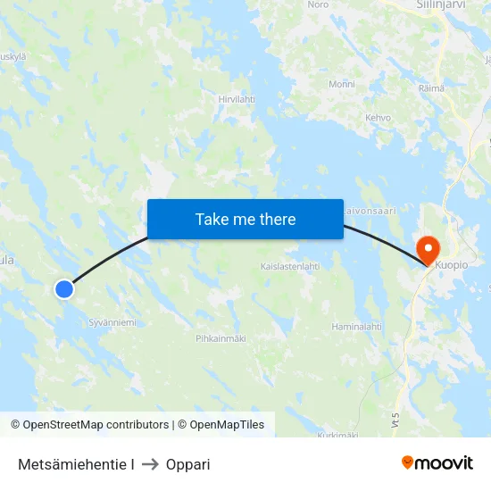 Metsämiehentie I to Oppari map