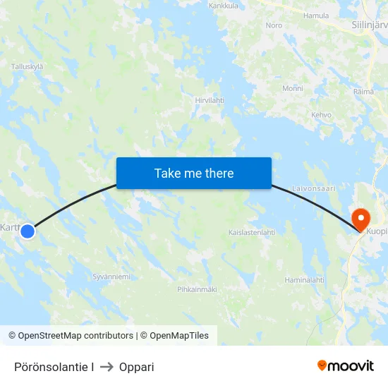 Pörönsolantie I to Oppari map