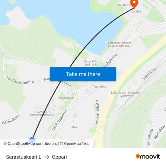 Sarastuskaari L to Oppari map
