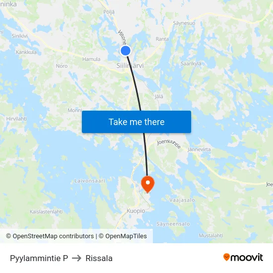 Pyylammintie P to Rissala map