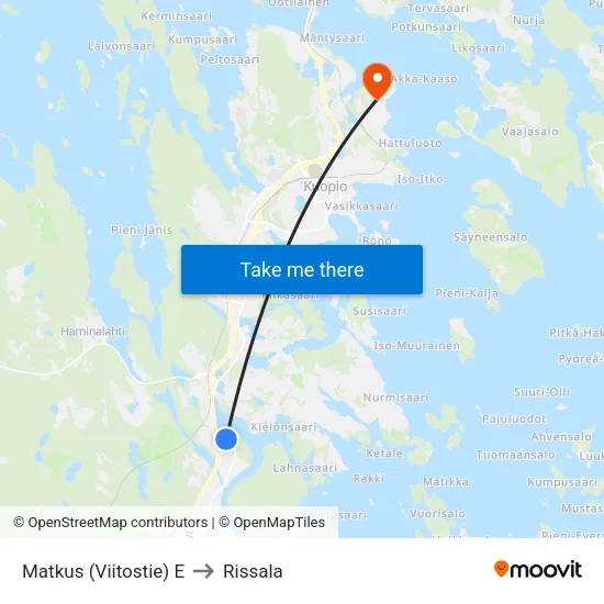 Matkus (Viitostie) E to Rissala map