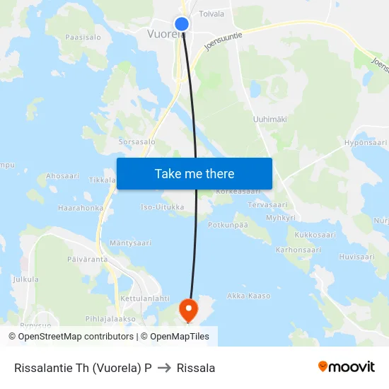 Rissalantie Th (Vuorela) P to Rissala map