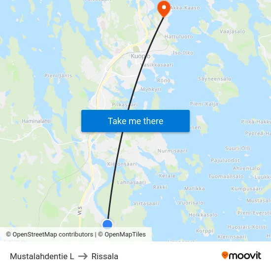 Mustalahdentie L to Rissala map