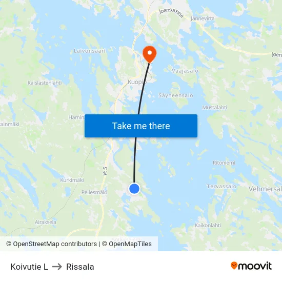 Koivutie L to Rissala map