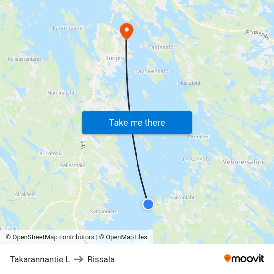 Takarannantie L to Rissala map