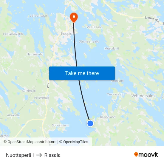 Nuottaperä I to Rissala map