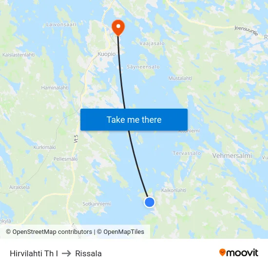 Hirvilahti Th I to Rissala map