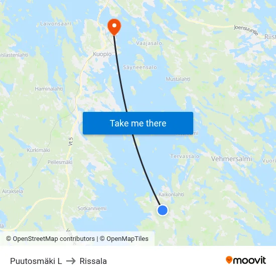 Puutosmäki L to Rissala map